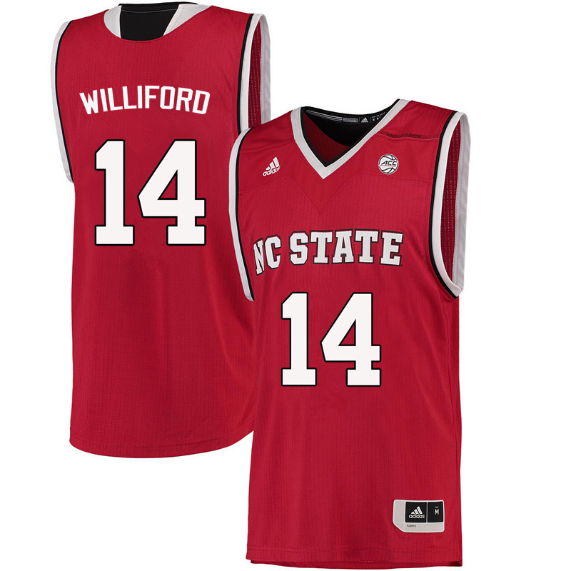 Men NC State Wolfpack #14 Vann Williford College Basketball Jerseys-Red